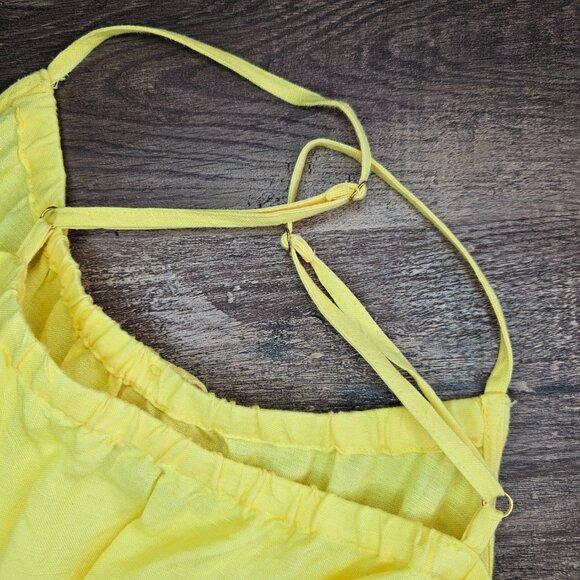 Loft Linen Viscose Blend Smocked Waist Tiered Cami Tank Mini Sun Dress, S - Picture 3 of 8